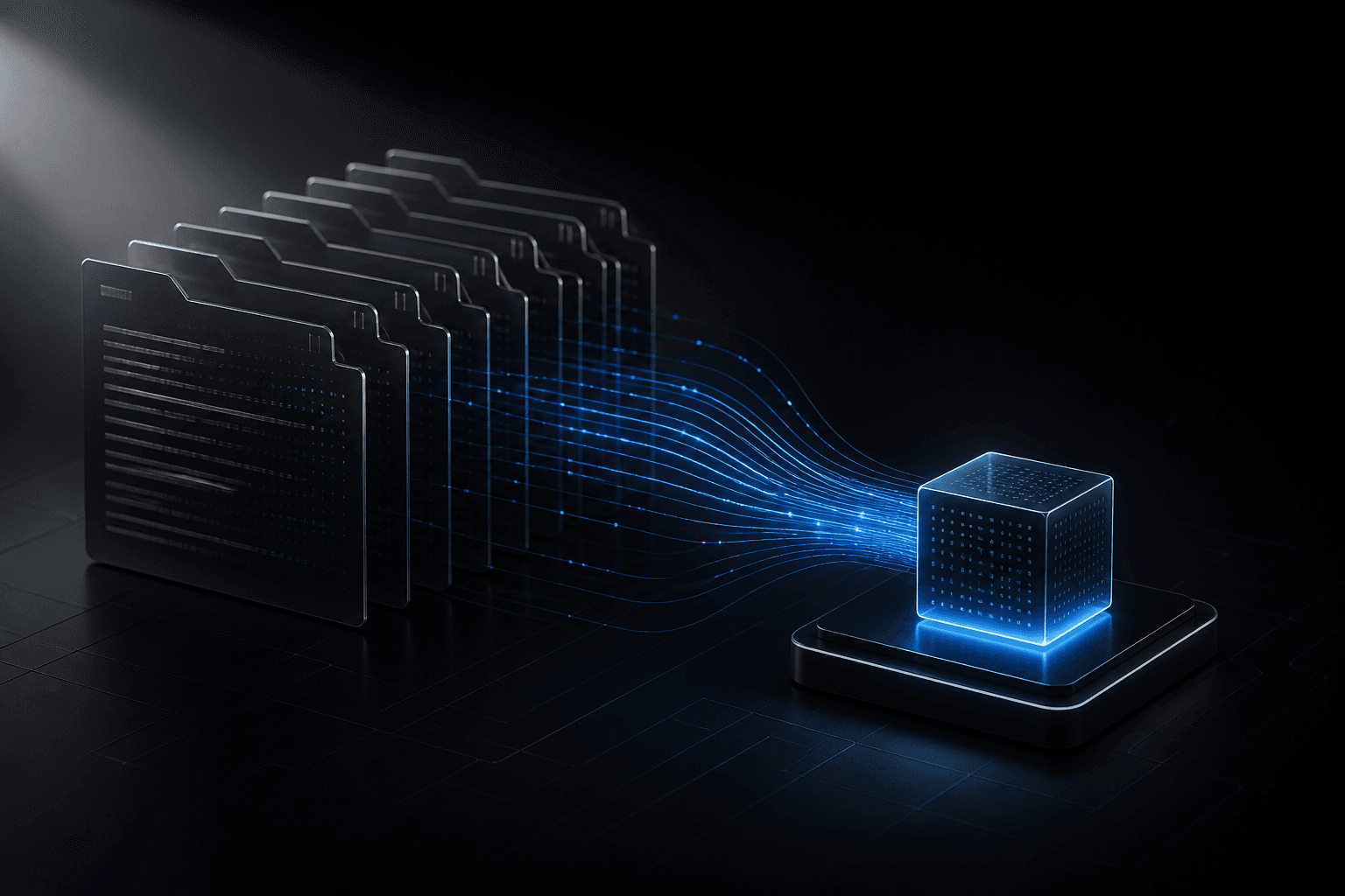 Abstract visualization of MiniMax H3 GGUF quantization and low-VRAM packaging