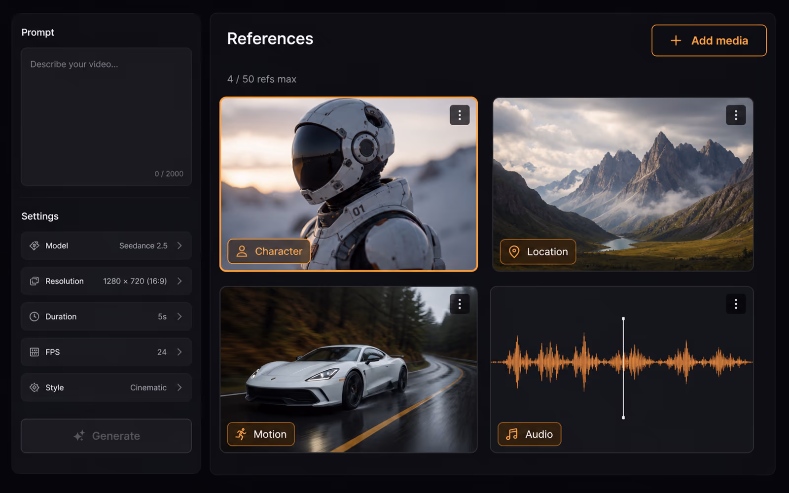 Choosing a creative input mode — screenshot